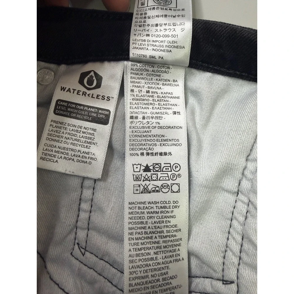 Levi's 541 Athletic Taper Jeans Mens 40x30 Black Stretch 18181-0422 WaterLess